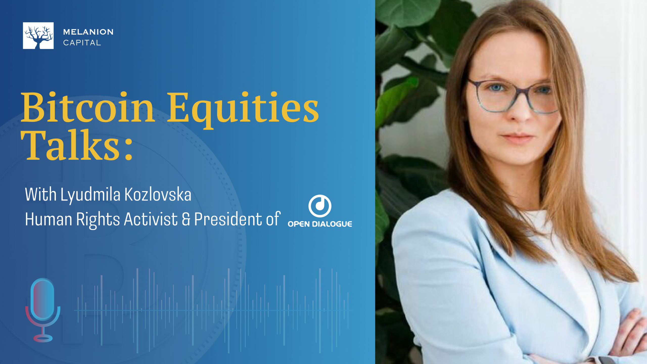 Lyudmila Kozlovska discussing financial privacy and the weaponization of banking data