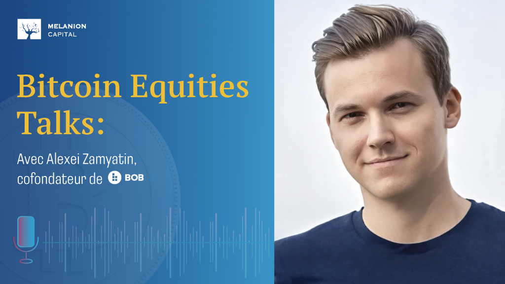 Couverture du 50ᵉ épisode du Bitcoin Equities Podcast avec Alexei Zamyatin discutant de l'avenir et de l'innovation de Bitcoin.